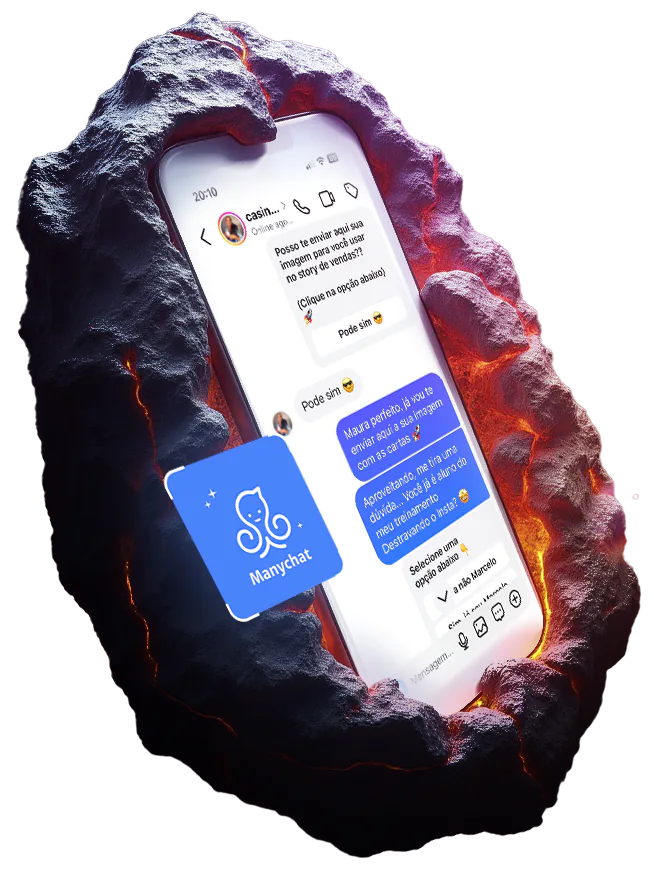 Mockup do bônus de automações no Instagram